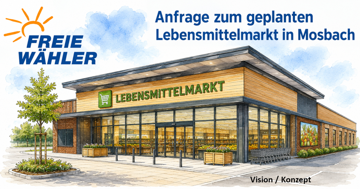 Anfrage Lebensmittelmarkt Mosbach – FWG Schaafheim Anfrage zum Sachstand Lebensmittelmarkt Mosbach - FWG Schaafheim