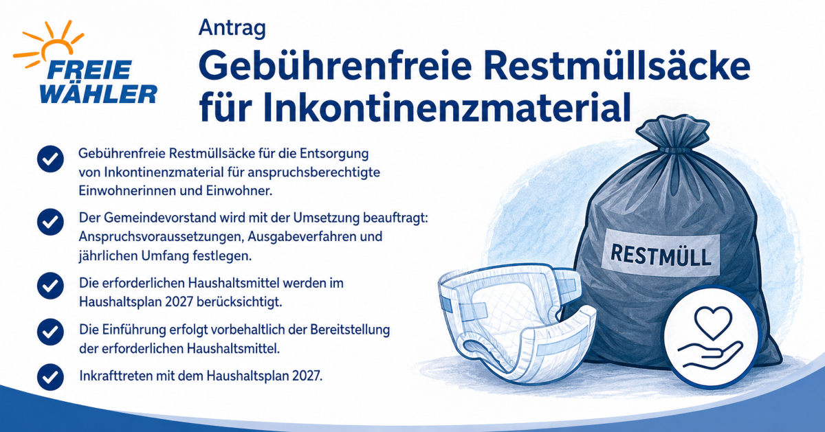 Antrag Gebührenfreie Restmüllsäcke – FWG Schaafheim Antrag Gebührenfreie Restmüllsäcke bei Inkontinenz - FWG Schaafheim