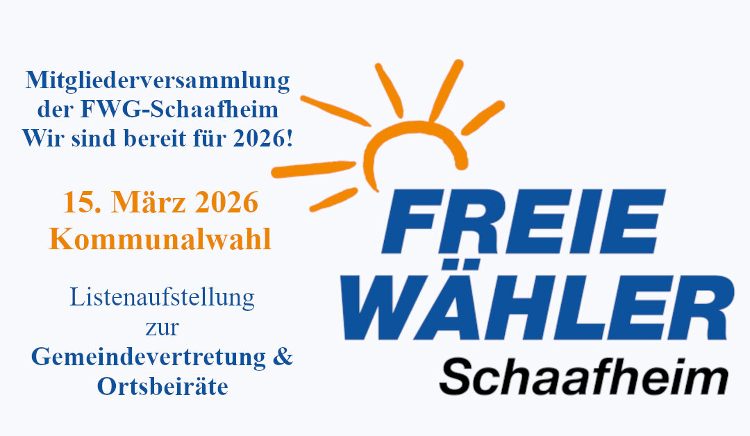 FWG stellt sich für die Kommunalwahl 2026 auf – Gemeinsam für ein lebendiges Miteinander