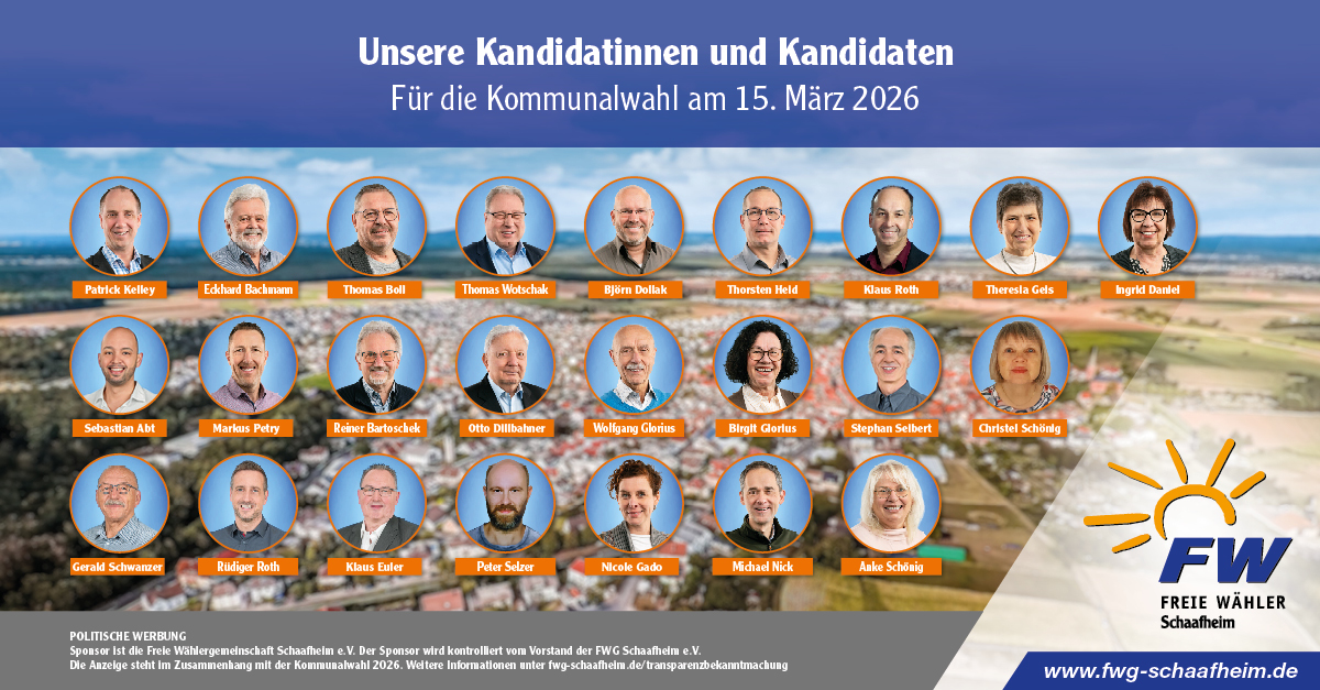 FWG Schaafheim – Kommunalwahl 2026 FWG Schaafheim - Kommunalwahl 2026