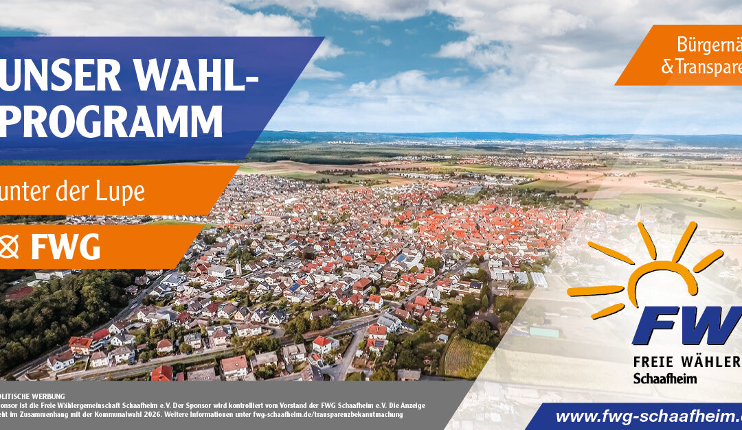 Gemeinsam für eine lebenswerte Zukunft in Schaafheim und seinen Ortsteilen
