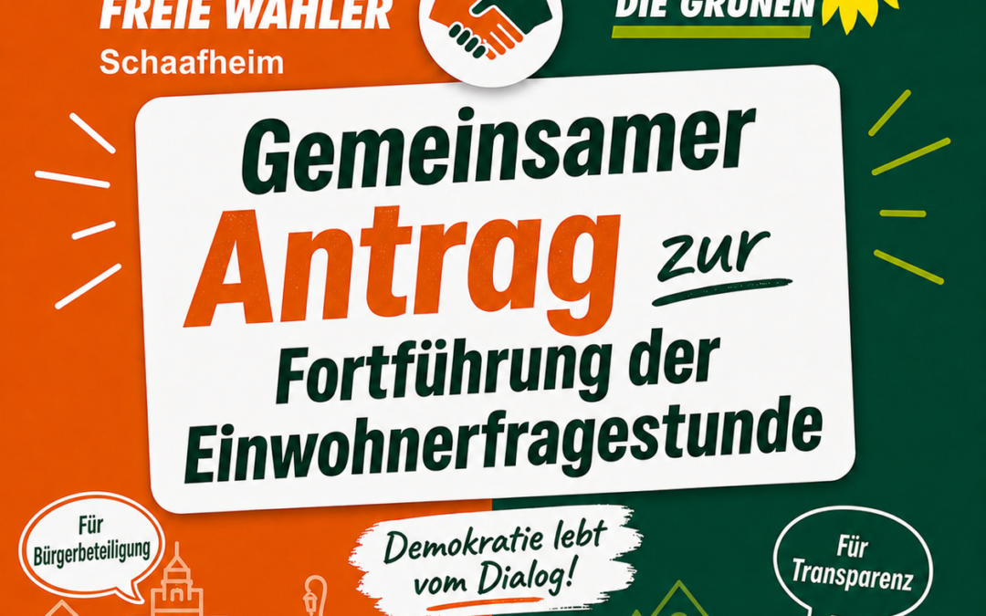 FWG und Bündnis 90 / Die Grünen setzen sich für eine unbefristete Fortführung der Einwohnerfragestunde ein